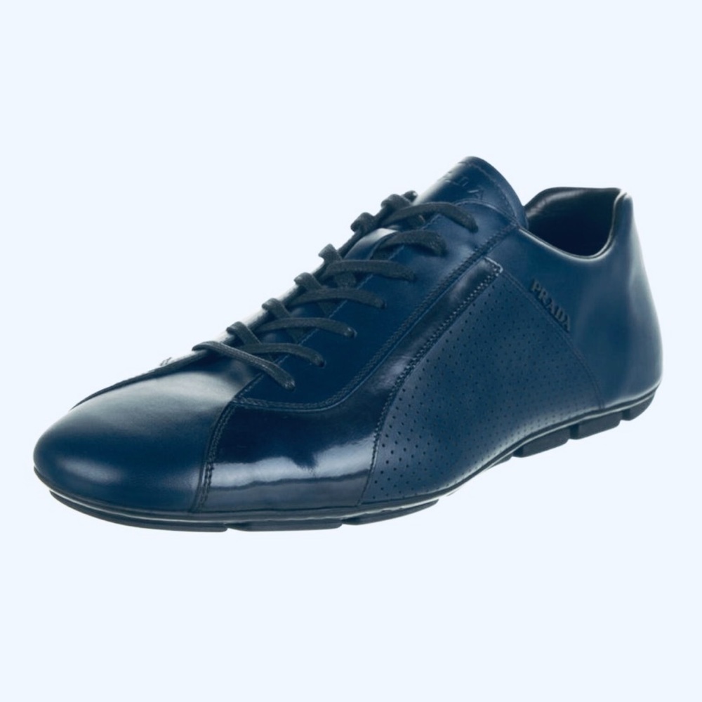 Prada Navy & Black Leather Sneakers | Men’s 9.5 | $975 Retail